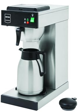 METRO Professional Máquina de café GCT2001, Cafetera de goteo, 2.3 litros, 2000 W, incluye 100 filtros papel, plata