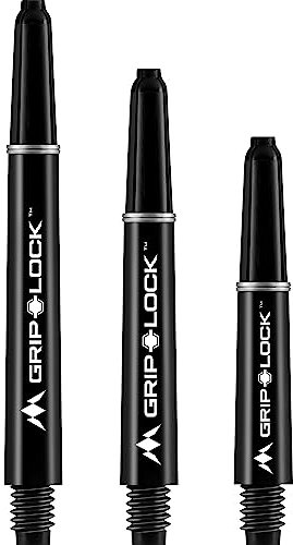 Mission Darts GripLock Dart-Schäfte, robuste und langlebige Nylon-Schäfte, Tweenie, Schwarz, 3 Sets mit 3 Schäften (3XS1062)