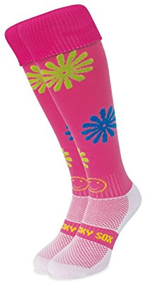 WackySox Lazy Daisy Pink Knee Length Sports Socks, Rugby Socks, Hockey Socks