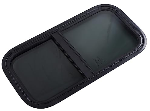RV Window, Tempered Glass Vertical Horizontal Sliding Keep Bugs Out Long Lasting Replacement Parts 600x300mm Trailer Window for Motorhome Campervan