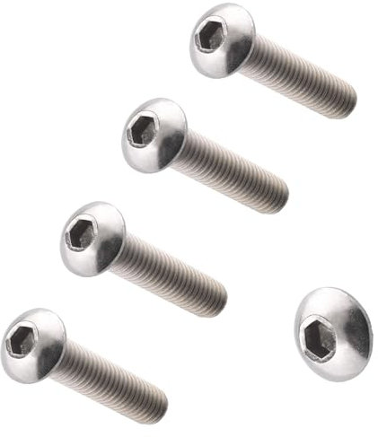 TERF® Tornillos de cabeza hexagonal M8 x 60 mm, acero inoxidable A2 (304), tornillo de máquina M8 (8 mm) x 60 mm, tornillos hexagonales de cabeza de botón, paquete de 5
