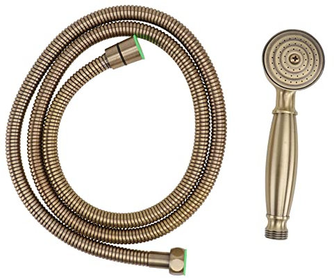 FIXOSHEE Cabezal De Ducha Retro De LatóN Con Manguera Flexible De 6.9 Pulgadas Rociador Ajustable Para BañO DiseñO Vintage Para Uso En Ducha De Alta PresióN