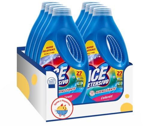 Detersivo Igienizzante Liquido per Bucato Colorato – Variazioni 4/8/12 Pezzi – 1,35 L – 27 Lavaggi (8)