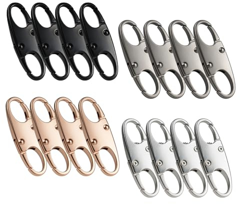 16 lucchetti con chiusura lampo antifurto, per lucchetto, valigia, borse, versatile zaino per zaini, accessori (argento, oro, rosso fuso)
