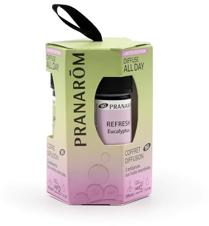 PRANARÔM - LES DIFFUSABLES - Coffret Diffuse All Day - 3 synergies d'Huiles Essentielles - Diffusion - 3x5ML - BIO