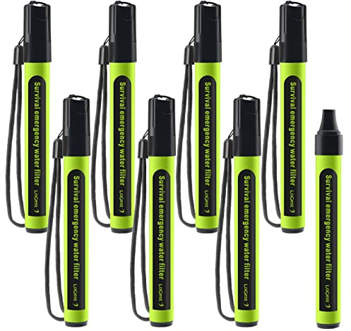 8 Pack Water Filter Straw - Water Purifying Device - Portable Personal Water Filtration Survival - for Emergency Kits Outdoor Activities and Hiking - Water Filter Camping Travel Survival Backpacking