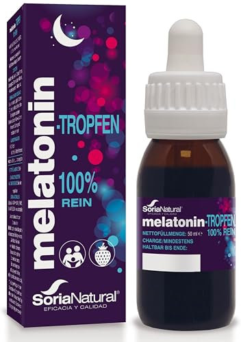 Melatonine Gouttes 100 Nuits - 50ml Pour Dormir profondement Rapidement - Sommeil Adulte et Melatonine Enfant - Alternative au Melatonine Spray et Gummies Sommeil Soria Natural