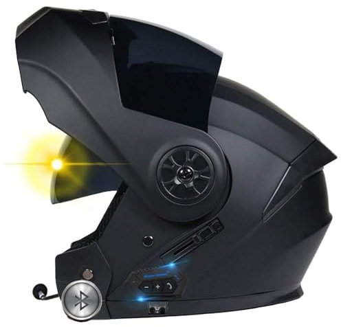 Modularer Klapphelm Mit Bluetooth, Motorradhelm Mit Doppelten Sonnenschirmen Vollgesichtshelm Scooter, Motorrad Off-Road Erwachsene Männlich Und Weiblich, ECE Zertifiziert