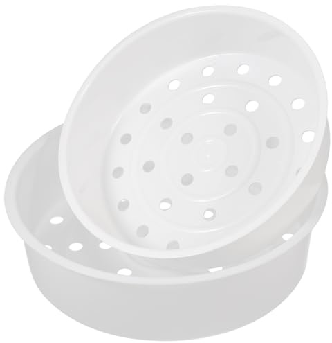 Hemoton Plastic Steamer Basket for Rice Cooker Round Steamer Insert Compatible with 3L and 5L Cookers Steam Rack for Vegetables Dumplings Rice Cooking Lightweight Kitchen Steaming Tool
