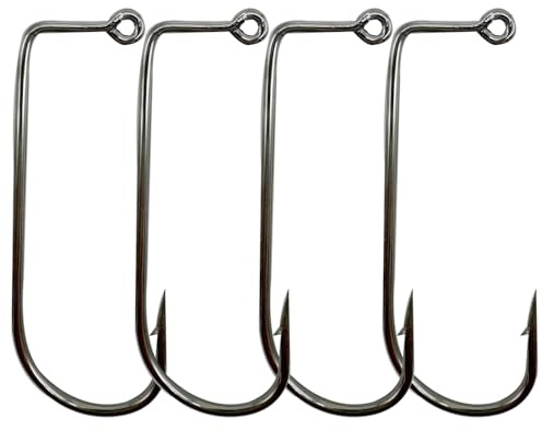 Aberdeen Lot de 50 hameçons barbare forgés à 90 degrés en acier à haute teneur en carbone pour eau douce et eau salée Taille : 6#-6/0# (6/0#-50pcs)