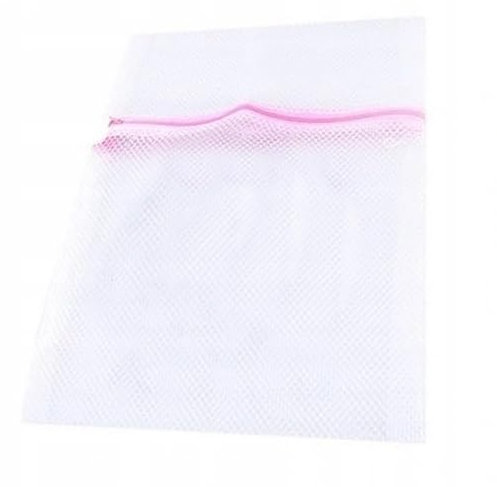 PARENCE.- Sac à Linge Maillé avec Fermeture Eclair - 50x60cmcm - Machine à laver, Protection Vêtements, Dessous, Chaussettes, Blanc