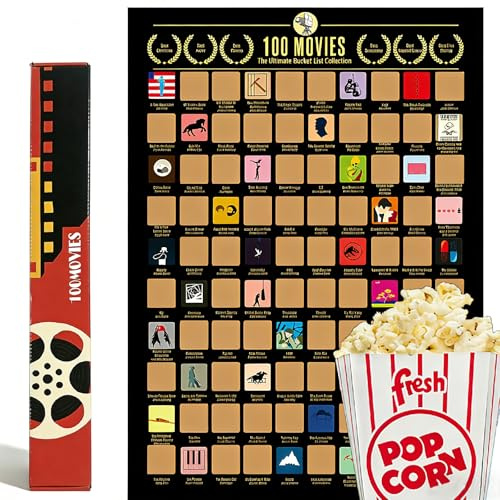 Top 100 affiches de films à gratter, décorer des affiches, accrocher des peintures, voir des films incontournables dans la vie, cadeaux pour les amateurs de cinéma