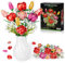 Building Blocks Flowers Bouquet Kit, 680PCS Everlasting Roses/Tulips Artificial Flowers Set, Creative Gift for Mother’s Day, Valentine’s, Christmas, Birthdays, Ages 6+ & Adults (No Vase)