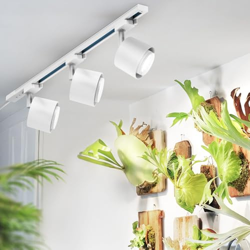 Barrina TR40c Track Grow Light for Indoor Plants, 3 x 40W, 5000K Full Spectrum Ceiling Grow Lamp with Adjustable Beam Angle, with Timer for Growing Plants, 3-Head H-Type Track Light System