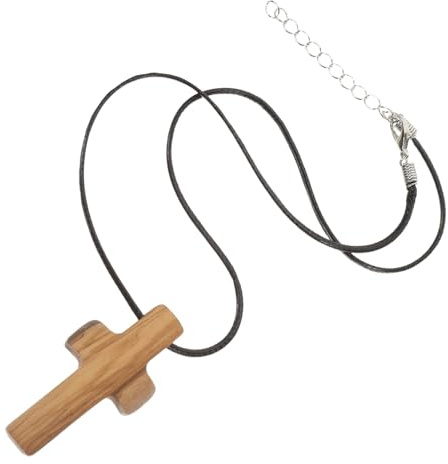 RORPOIR Träsmycken Andligt Halsband För Män Träkrucifixdekoration Kvinnor Korsberlock Krucifixhalsband Gåva Träkorsprydnad Trobaserat Trähalsband Trähalsband