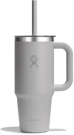 Hydro Flask – Travel Tumbler 710 ml (24 oz) with Clear Press-In Straw Lid – Acciaio Inox – Isolamento a Doppia Parete Sottovuoto – Resistente agli Schizzi – Birch