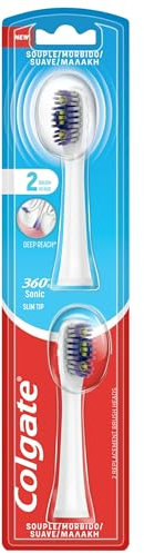 Colgate 360 Floss Tip, Recambio Cepillo De Batería, 1 Paquete Con Es, 2 Unidad