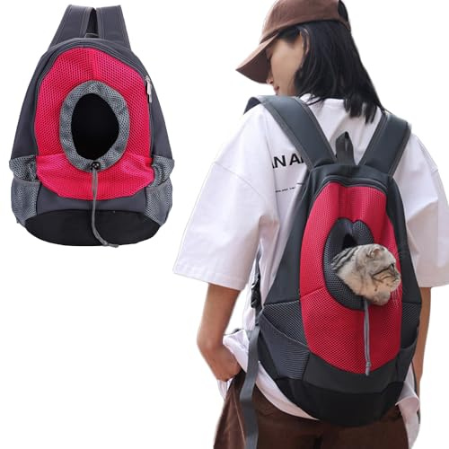 Zaino da viaggio per animali domestici, zaino da viaggio per cani, zaino frontale, regolabile, borsa da viaggio per esterni, morbida, doppia spalla, approvata per gatti, cani, cuccioli, viaggi e