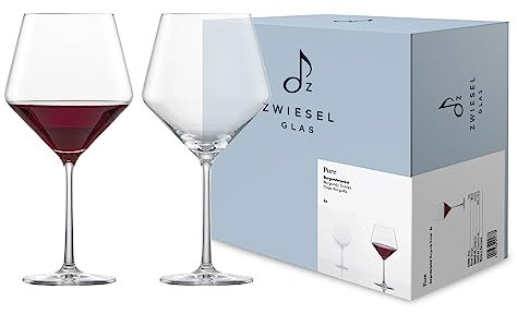 Zwiesel Glas Burgunder Rotweinglas Pure (2-er Set), anmutige Burgundergläser für Rotwein, spülmaschinenfeste Tritan®-Kristallgläser, Made in Germany (Art.-Nr. 122322)