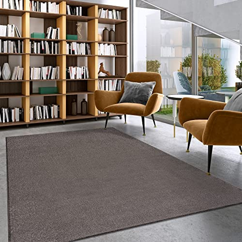 Impression Kurzflor-Wohnzimmerteppich - Schlichte Moderne Teppiche für Schlafzimmer, Büro, Flur, Küche, Kinderzimmer - Grau, 80 x 150 cm