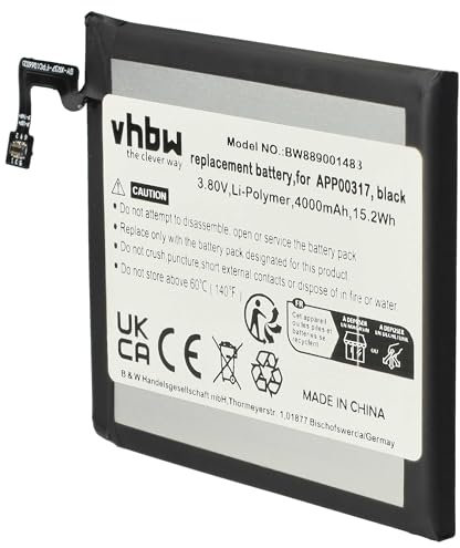 vhbw 1x Akku kompatibel mit CAT/Caterpillar S62 PRO Handy Smartphone Telefon (4000 mAh, 3,8 V, Li-Polymer)