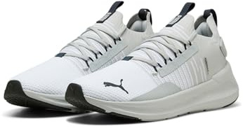 Puma - SOFTRIDE Symmetry FUZION, Zapatillas para Correr de Carretera Unisexo, Puma White-Cool Light Gray-Puma Navy,