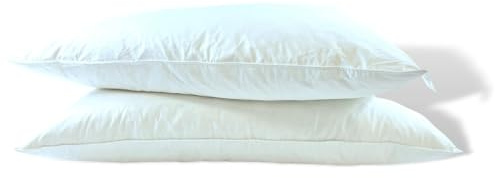 Vico Casa® PIUMETTA 2 Cuscini Letto in piuma d'oca 50x80cm - Set da 2 Guanciali per letto con tessuto 100% cotone e imbottitura in piumetta d'oca bianca
