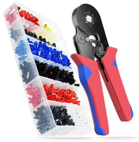 Lsydgn Hsc8 6-4A Pince a Sertir Cosse, 1200Pcs Cosses Electrique, Pince à Sertir à Réglage Automatique Pour Embouts De Câble, Electriques a Sertir Pince Electricien Pince a Sertir Embout De Cable