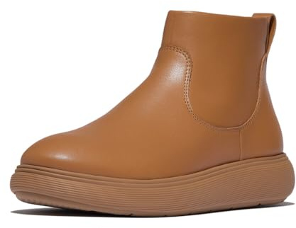 Fitflop Iq-comff - Botines de piel con cremallera para mujer, marrón, 42 EU
