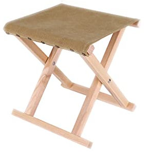 Sedia da pesca portatile pieghevole in tela con telaio in legno, per adulti, leggera e confortevole, per casa, soggiorno, esterno e camera da letto, colore: cachi