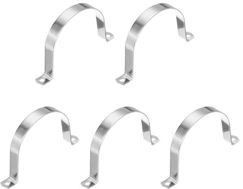 PATIKIL Fascette rigide per tubi da 102mm, 5 pz fascette in acciaio inox 304 a 2 fori staffa a U spessa per fissaggio tubi cavi elettrici (4 pollici)