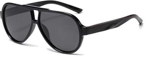 YAMEIZE Retro Pilot Doppio Ponte Occhiali da Sole - per le Donna Uomo Classico Stile Vintage UV400 Protezione Rotonda Occhiali di Guida