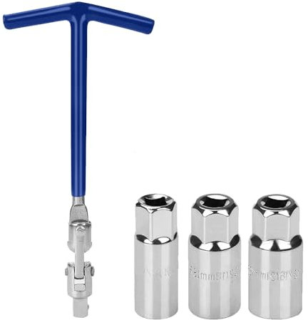 Crozgan Blue Spark Plug Tool Set Spark Plug Socket Wrench T-Handle Plug Socket Spark Plug Removal Tool 16mm 18mm 21mm