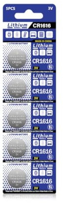 ZYHARUKO 5pcs/sheet CR1616 3V Batteries Coin Battery for Electronics Such as Doorbells, Sports Equipment, and Calorie Counters