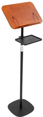 Bokstativ justerbar höjd 108–142 cm, läsplatta med 2 fjäderbelastade boklämmor och bricka, justerbar vinkel 0–180° lässtativ för anteckningar recept iPads målning