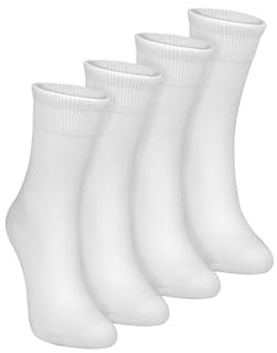 Dr.Socks 4 Pairs Sensory Socks for Kids Soft Bamboo Breathable Relaxing Autism Socks for Girls and Boys (4-6 Years, White)