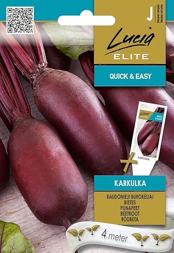 Lucia Elite | Betterave rouge - KARKULKA Graines de légumes | Racines allongées rouge foncé | Goût sucré, idéal jus et conserves | Graines de betterave | 1 sachet
