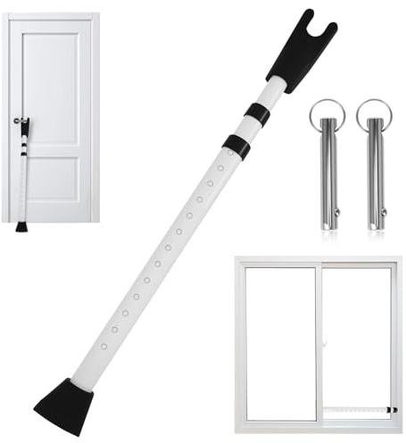 Heavy Duty Door Security Bar, Wndow Security Bars Preventing Violent Attacks,Scalable General DoorJammer Anti-slipfor Women Living Alone and Users Who Rent and Travel Frequently Hotel/Apartment
