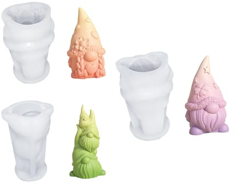 Påsktomtar Hartsformar,Gnome Ljusform Godisformar | Gnome ljusformar 3D Gnome silikonform för fondant, tvål, , gipsprydnad, hartskonst