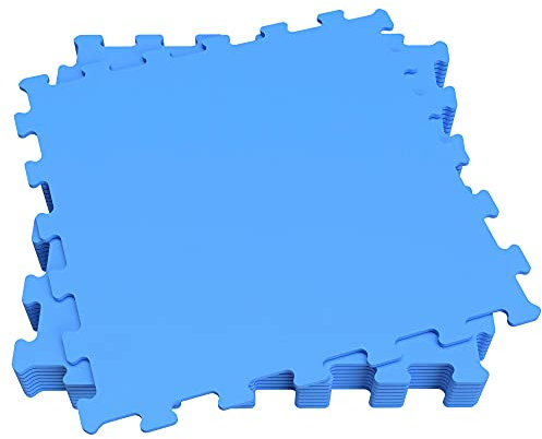 AKTIVE 52797 - Protector suelo, goma EVA, para piscina desmontable, azul, 9 piezas de 50 x 50 cm