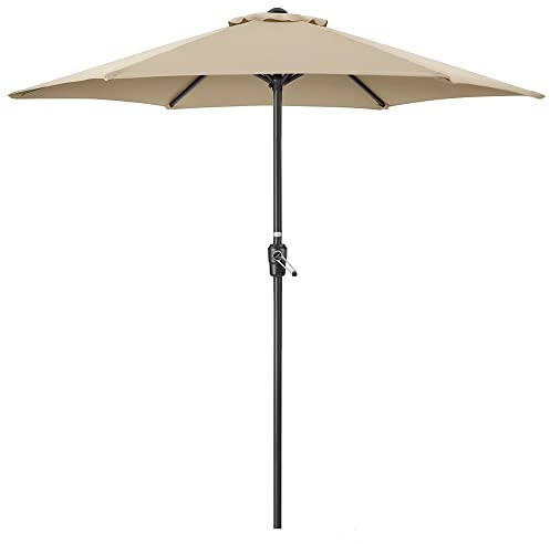 CHRISTOW Garden Parasol Umbrella Polyester Canopy Steel Sunshade With Crank Handle