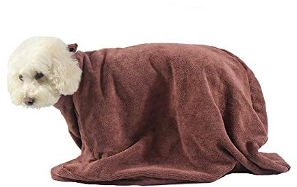 Harikaji Dog Bathrobe Towel, Microfiber Dog Bag,Bathrobe Absorbent Zipper for Puppy Small Medium Dogs (XS)