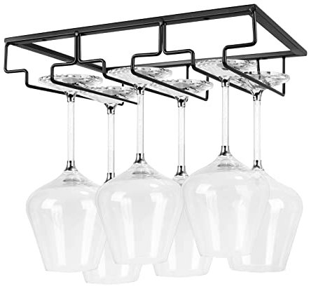 anshuke Porta Bicchieri Sospesi 3 Binari Scolabicchieri Portabicchieri Supporto per Calici di Vino Mantieni i Bicchieri Asciutti Sotto Mobile per Famiglia, Ristorante, Hotel