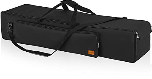 BQKOZFIN Stativtasche 127 x 21 x 21 cm Stativ Tragetasche mit Schultergurt und Griff, für Lichtstativ, Regenschirme, Angelrute, Fotoausrüstung, Mikrofonständer und Einbeinstativ (Schwarz)