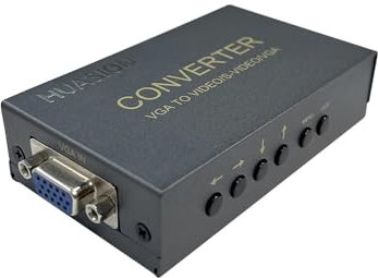 huasion VGA to AV Convertor VGA Input Composite RCA S-Video VGA Output Adapter Computer PC Laptop to TV Monitor and Projectors