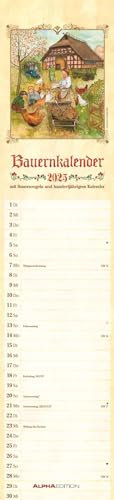 Alpha Edition - Streifenplaner Bauernkalender 2025, 11,3x49,5cm, Kalender mit einer Spalte für Termine, Jahresübersichten, 100-jähriger Kalender, Ferientermine DE/AT/CH und deutsches Kalendarium