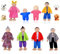 Riisoyu 12 Stück Puppenhaus Puppenfamilie Set, Holz Puppenhaus Puppen Spielset Biegepuppen Kinder Spiel Haus Puppenhaus Zubehör Spielzeug Geschenk