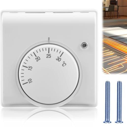Fußbodenheizung Thermostat, 220V Mechanischer Raumthermostat, Universal Standard Raumtemperaturregler mit EIN/Aus-Schalter für die Steuerung Von Zentralen Klimaanlagen In Häusern