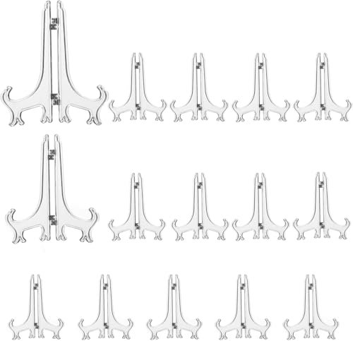 15PCS Plate Stand for Display, Plate Stand, Plate Stands, Plastic Easels Plate 3'', 5''and 7'' Display Stands, Folding Plate Holder, for Display Plate Holder, Display Picture Frame, Picture Holder