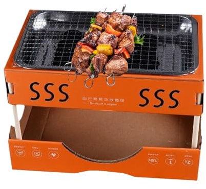 Rrlihjgu Barbecue portable, barbecue au charbon de bois portable pour le camping,Grill à charbon pliable pour camping 1 à 3 personnes | Barbecue de table pliable pour aliments de cuisine